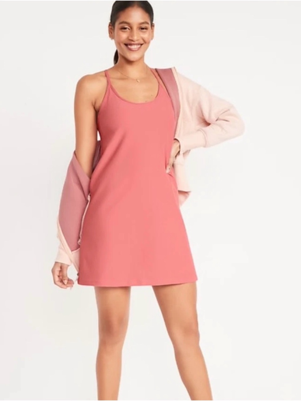 NWT Old Navy Active PowerSoft Cami Athletic Dress Pink Size L